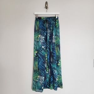Cupshe Tropical Print Sheer Skirt Swim Cover-Up